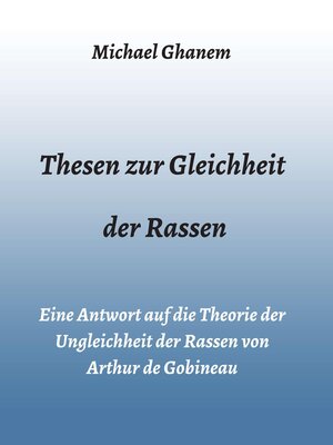 cover image of Thesen zur Gleichheit der Rassen